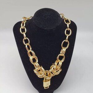 Authentic Louis Vuitton Lock&Key w/Unbranded Gold Plated Chain Necklace 012026